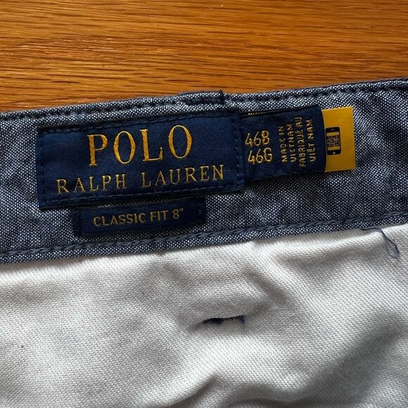Polo Ralph Lauren Chino Shorts Classic Fit Flat Front Newport Navy Size 46 B NWT - Picture 4 of 15